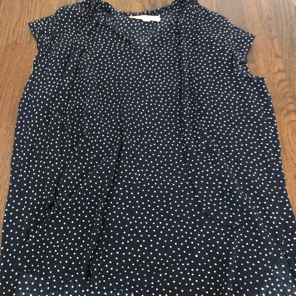 Sleeveless loft tie neck blouse